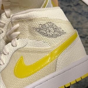 Jordan 1 Voltage High-Top Sneakers with Yellow and White Accents